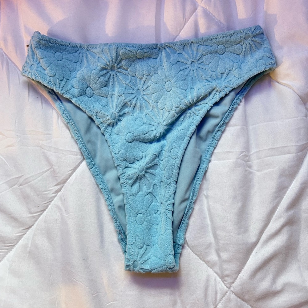 PACSUN light blue floral high waisted bikini bottom